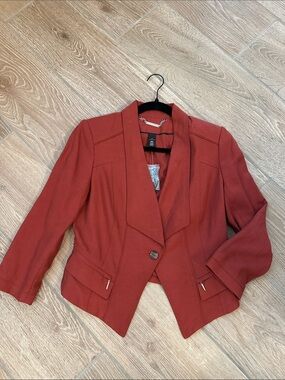 White House Black Market Rust Red Single-Button Blazer